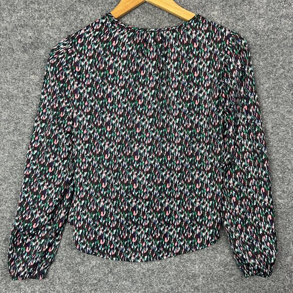 NWT BANANA REPUBLIC Spit Neck With Tie Long Sleeved Blouse SZ XXS petite - Picture 2 of 8